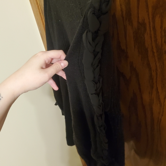 Lane Bryant Black Cardigan with Braided Sleeves - Picture 3 of 4